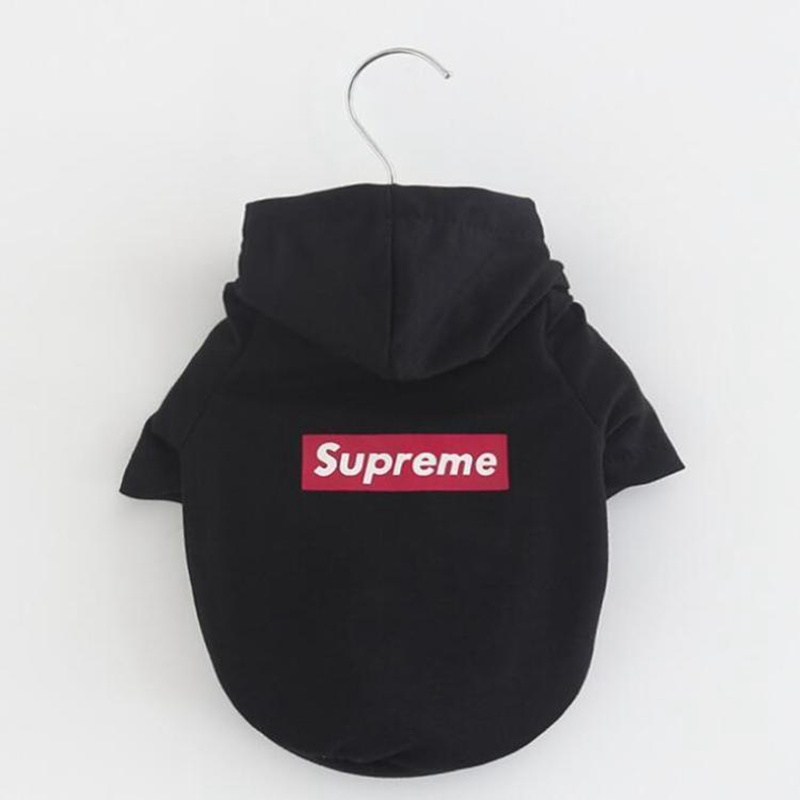  supreme猫秋冬服 スウェットシャツ 厚手 暖かい フード付き 防寒 ペット洋服