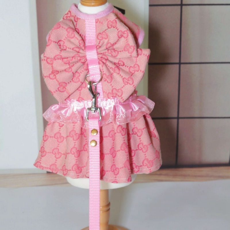 GGブランドドッグワンピース かわいい 洋服 ハーネスリード GG柄 