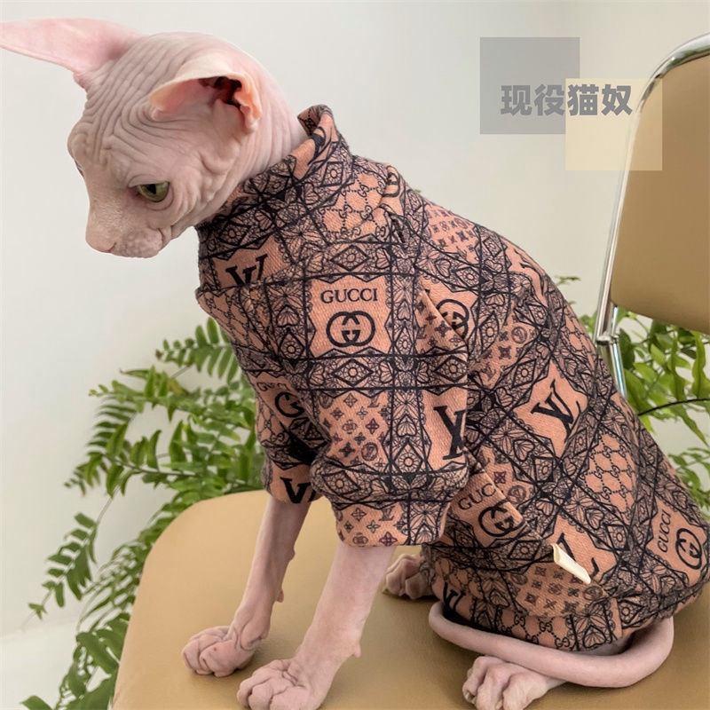 ハイブランドLV ペット用品 ペットウェア 猫服パーカー 