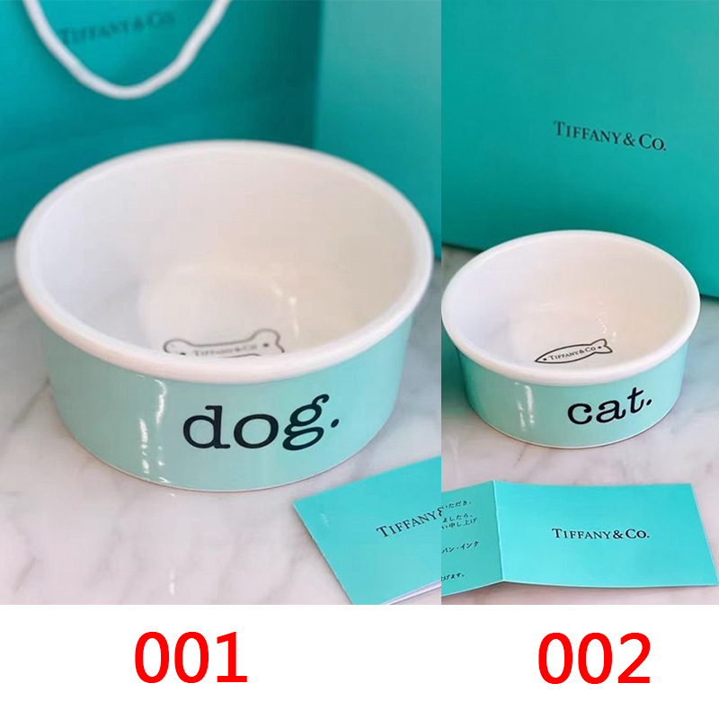 TIFFANY 犬の用品 ペットの陶器 食器 ファッション 経典なブルー 