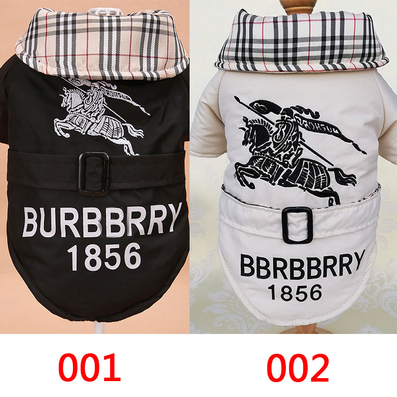 BURBERRY 犬服 防寒コート ドッグプルオーバー わんちゃん 洋服  厚手綿服 
