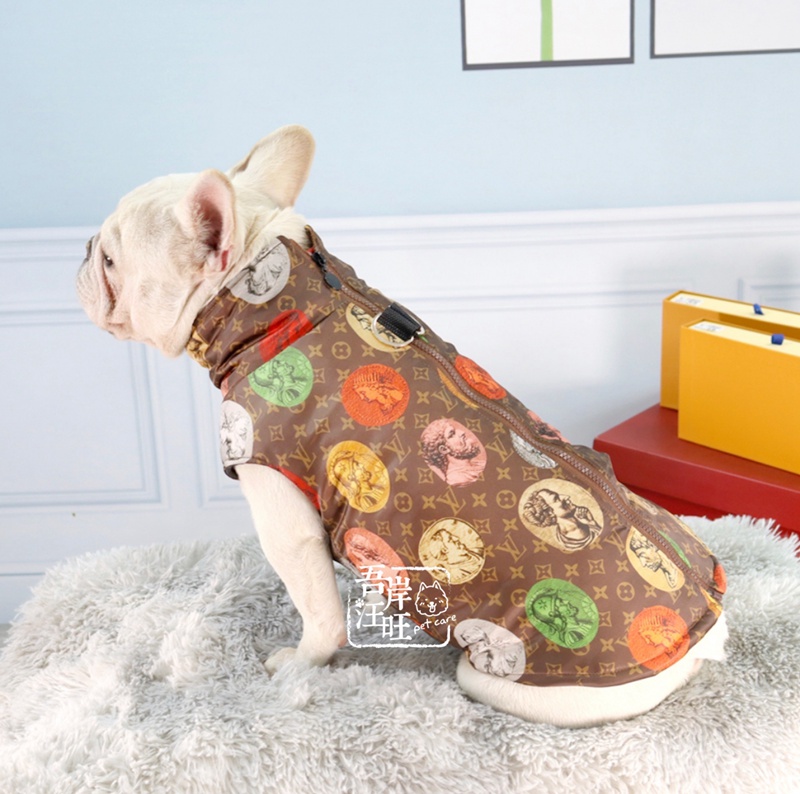 lv 犬服 ドッグ洋服 保温コート 猫用のジャケット 袖なし ペット綿服