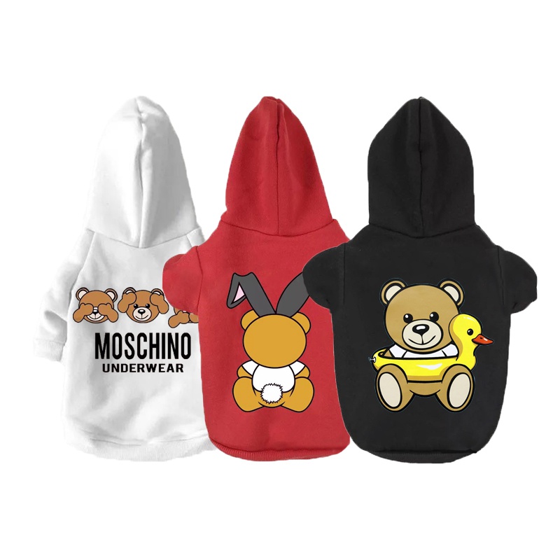 MOSCHINOペット洋服 袖なし ドッグウェア ボックス ネコロゴtシャツ