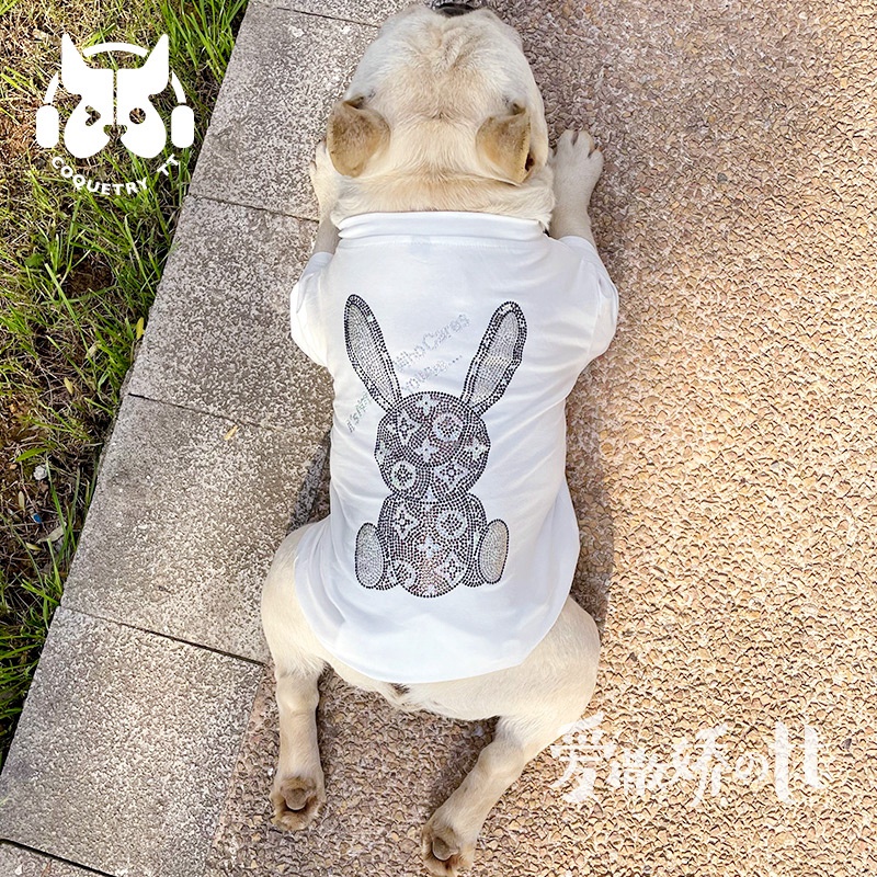 ハイブランド LV ペット服 犬の薄手Tシャツ 柔らかい きらきら スフィンクス コットン ペット用