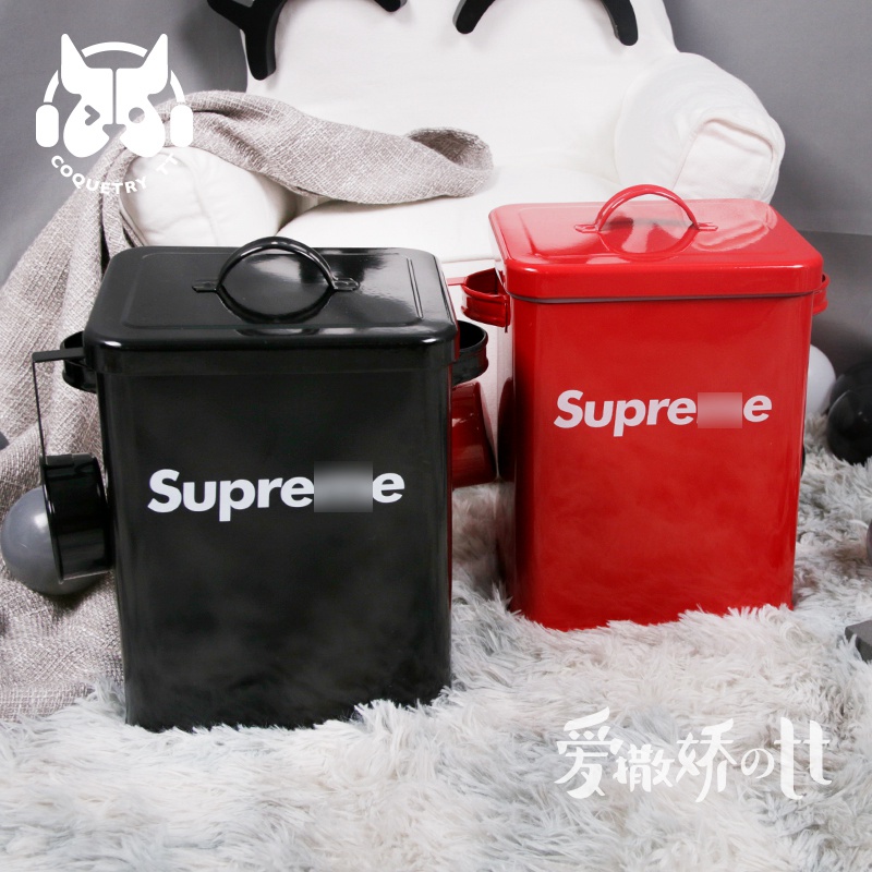 シュプリーム ペット用品 犬のフードボックス Supreme 猫用 フード収納容器 ステンレス製