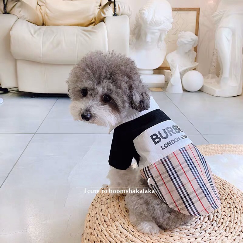 burberry 犬服 tシャツ ブランド洋服 パロディー ドッグウェア 可愛い