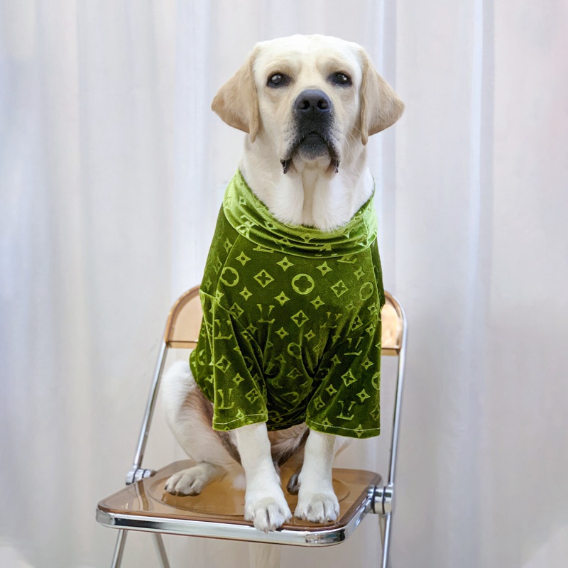 ルイヴィトン 犬ウェア 大犬型の服 ドッグ洋服 柔らかい ベルベット 犬シャツ