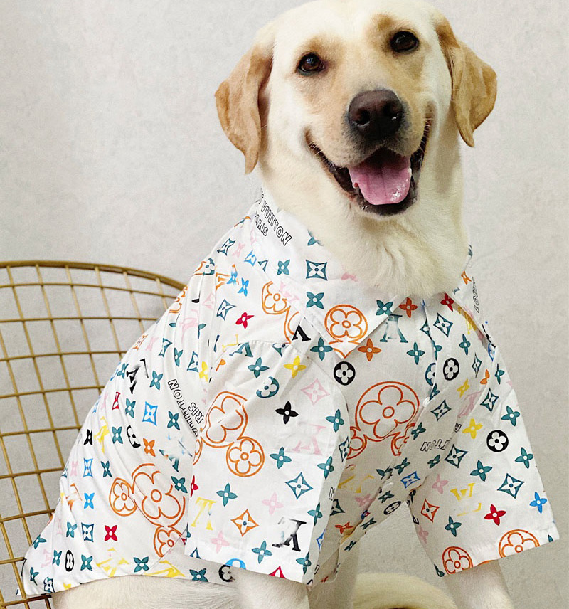 ルイヴィトン 大型犬 洋服 綿シャツ 高品質 かっこいい 脱毛保護