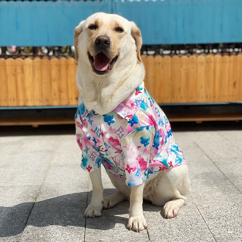 ブランド ルイヴィトン ペット服 犬服 シャツ カラフル 捺染 キレイ