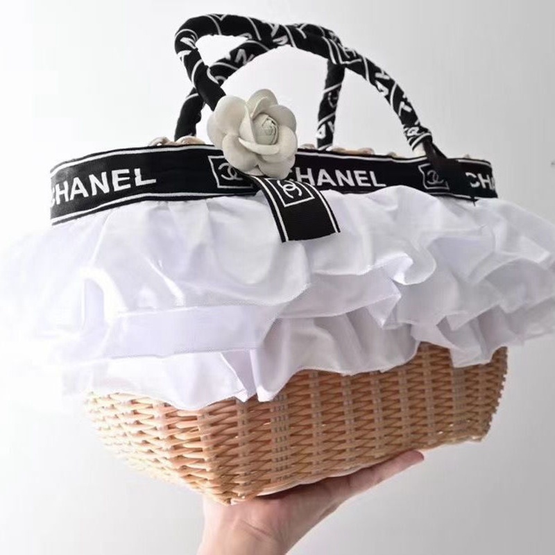  chanel 編みバッグ トートバッグ ハンドバッグ 通気性