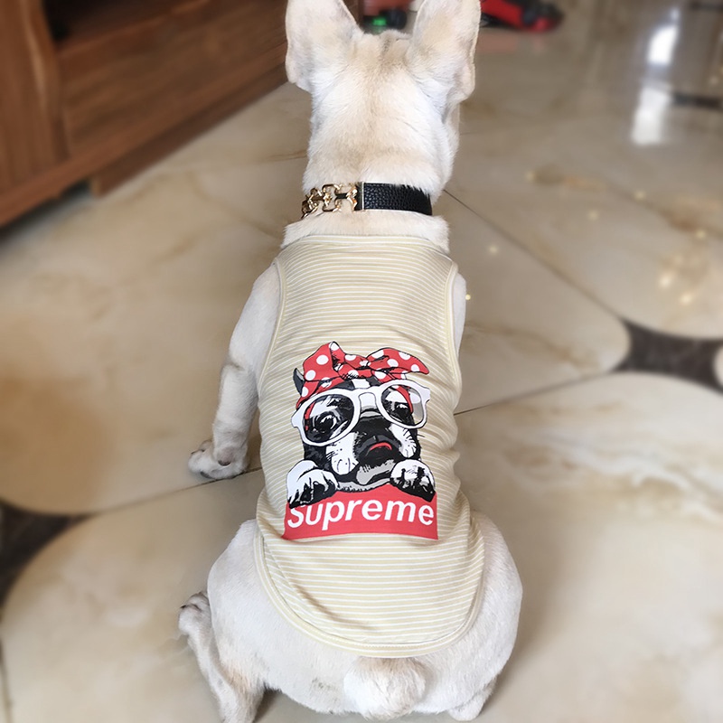  SUPREME 小中大型犬服Ｔシャツ 綿製タンクトップ