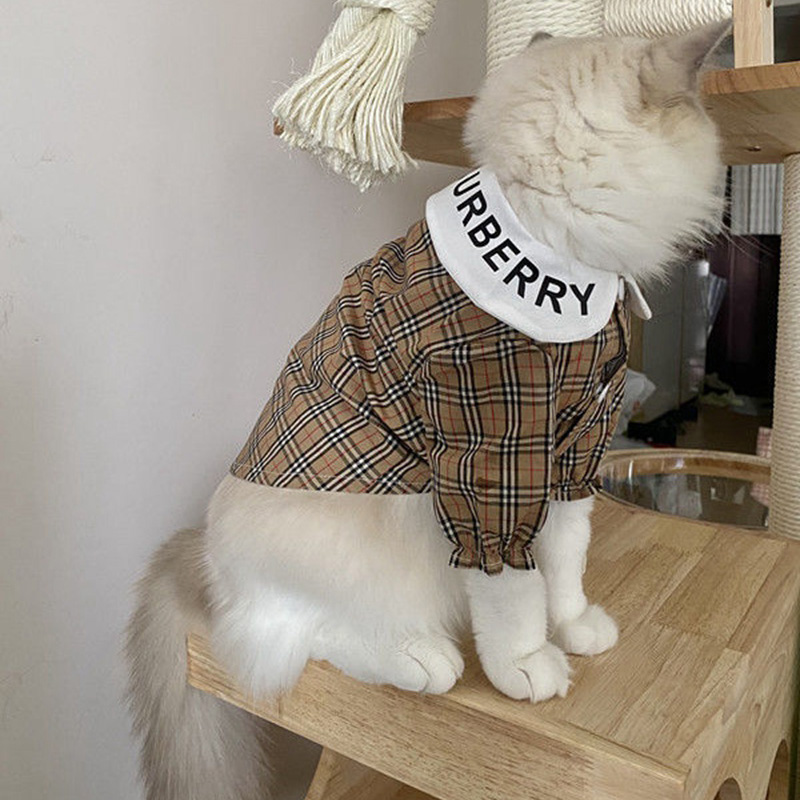 Burberry 犬服 半袖シャツ バーバリー ブランド 猫の服 ペット洋服 猫