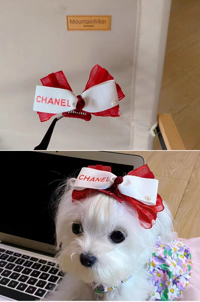 chanel 犬用ヘアクリップ ペットヘアピン