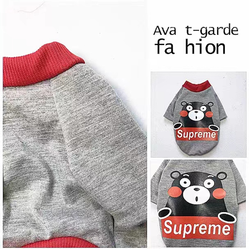 supreme 犬服 かわいい ペット洋服 tシャツ 